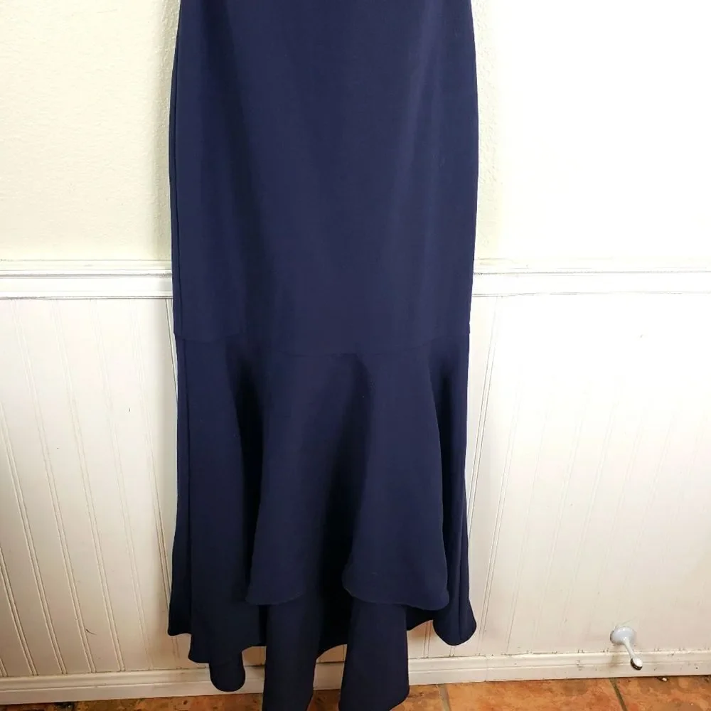 Women's NWT Likely Navy Blue Barnes Sleeveless Mermaid Ruffle Formal Dress SZ 0 - Picture 13 of 15